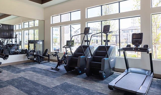 Quick access to state-of-the-art amenities sunlit gym
